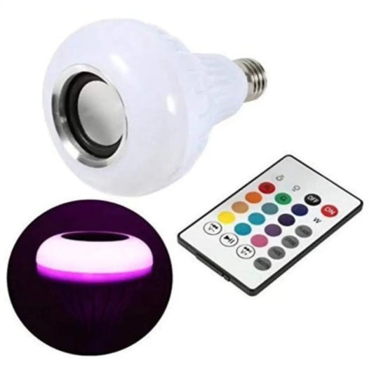 Seven-Color LED Bulb with Remote Control & Wireless Audio - Bulb using remote