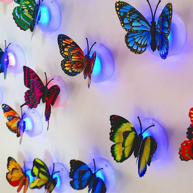 Single Layer Light-emitting Butterfly Wall Self-adhesive Sticker - Single Box - 12V Hanging Light