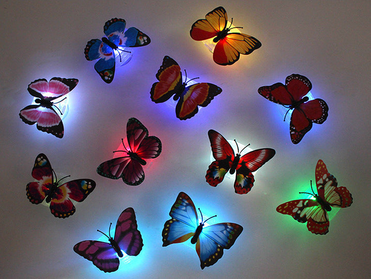 Single Layer Light-emitting Butterfly Wall Self-adhesive Sticker - Single Box - 12V Hanging Light