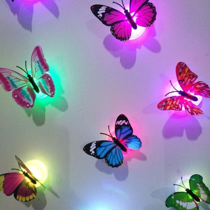 Single Layer Light-emitting Butterfly Wall Self-adhesive Sticker - Single Box - 12V Hanging Light