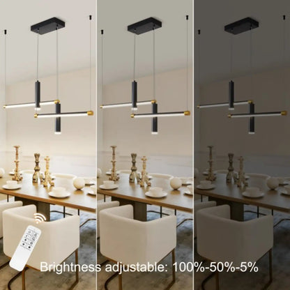 Javeriah 4 - Light Dimmable Kitchen Island Linear LED Pendant No Bulb - Black Gold - 12V Hanging Light