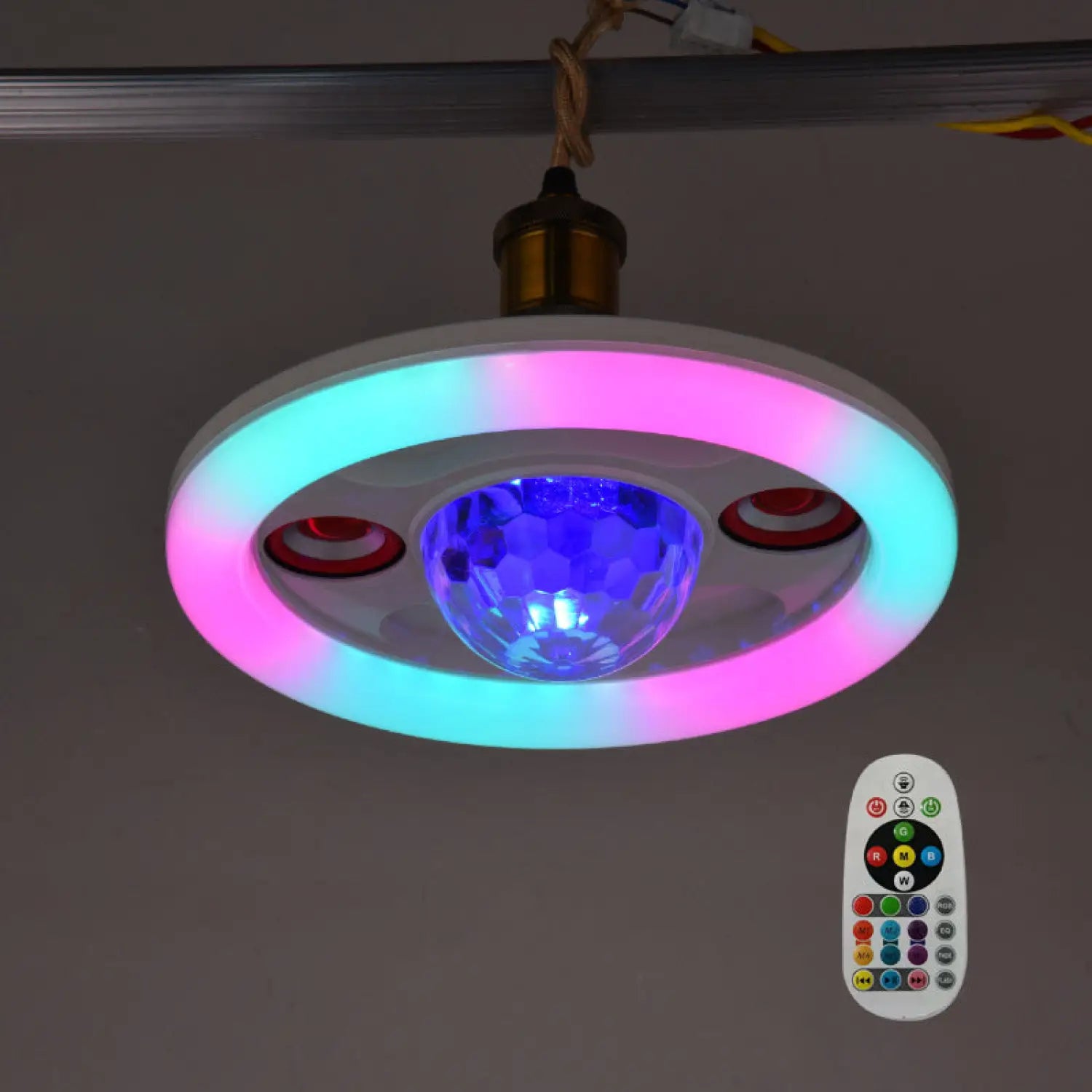 Bluetooth Music Bulb Magic Ball Stage Sound Light Smile style 12V Hanging Light