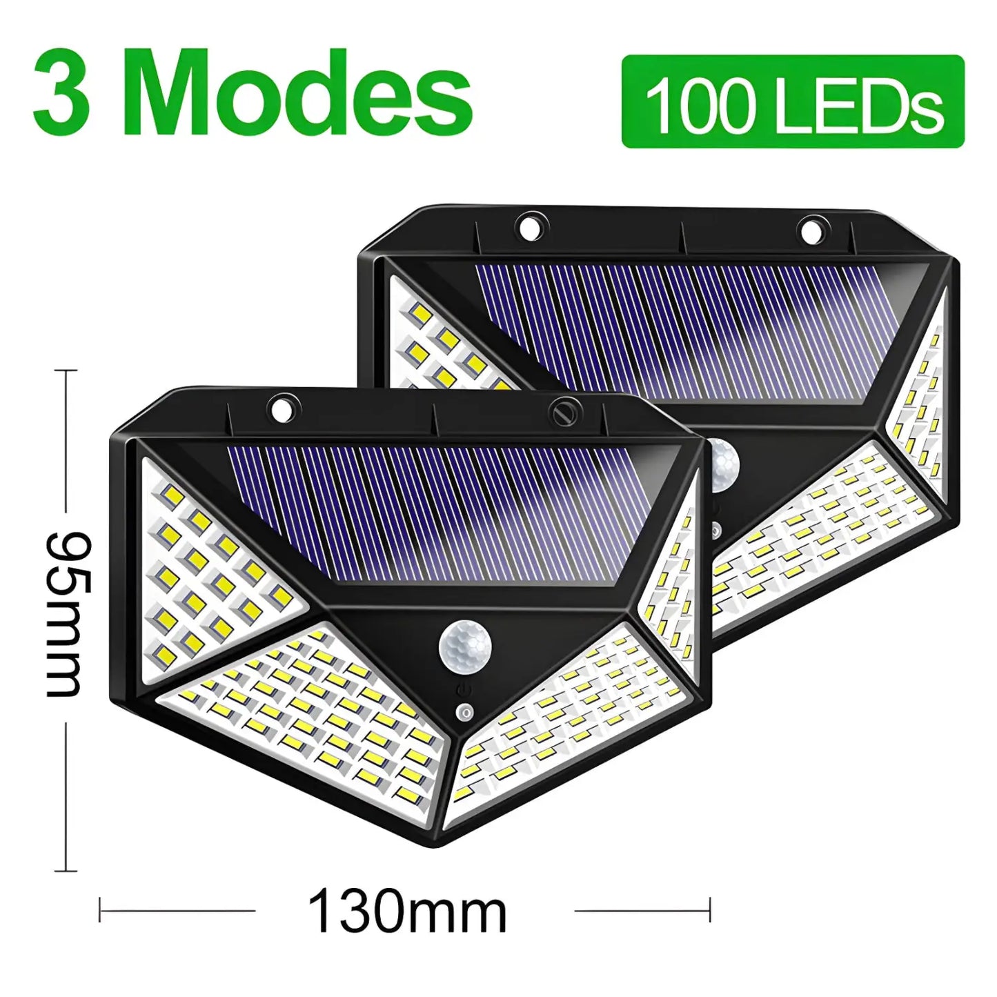 Smart & Energy-Efficient LED Solar Motion Detection Light - 100LED / Polygon / 2pcs - 12V Hanging Light