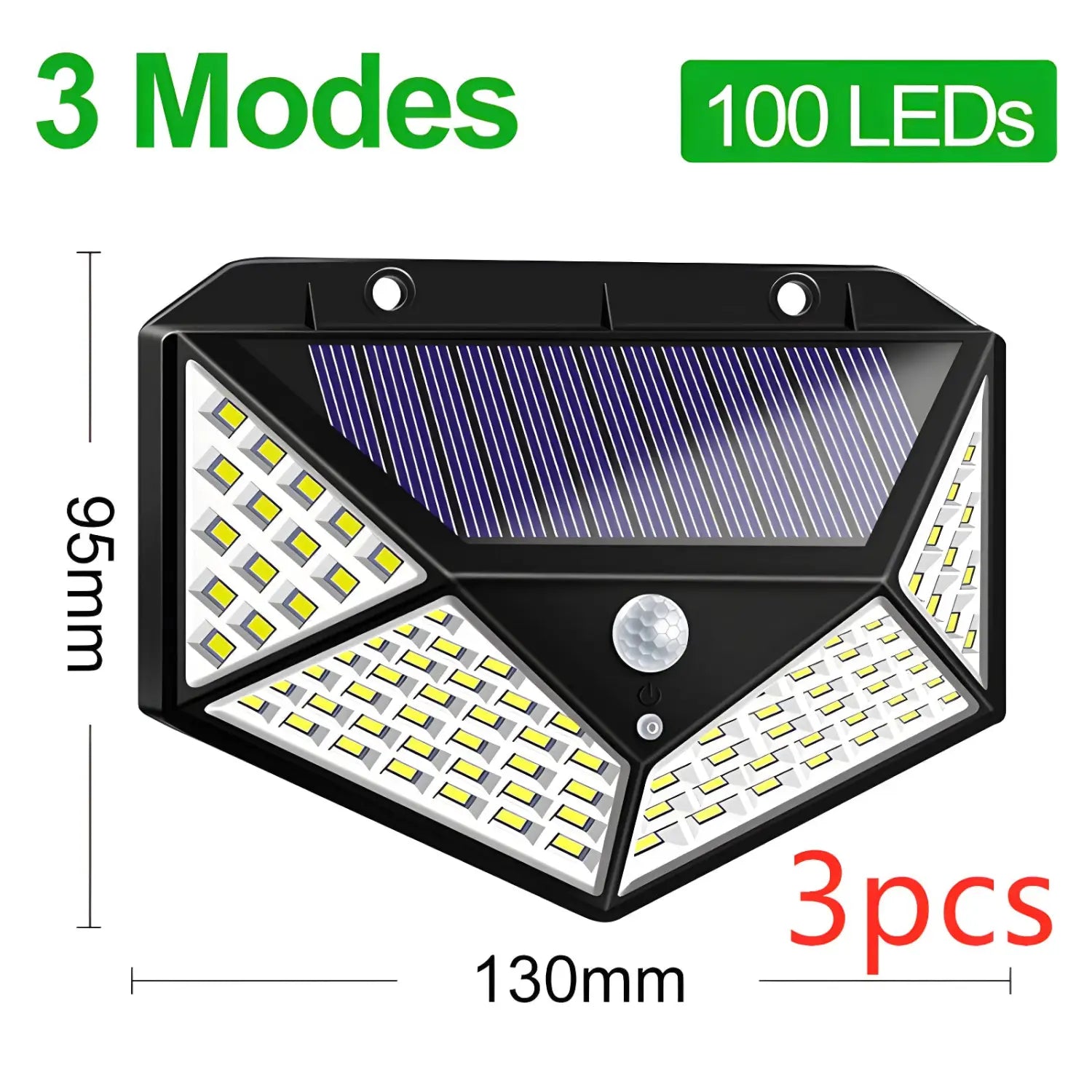 Smart & Energy-Efficient LED Solar Motion Detection Light - 100LED / Polygon / 3pcs - 12V Hanging Light