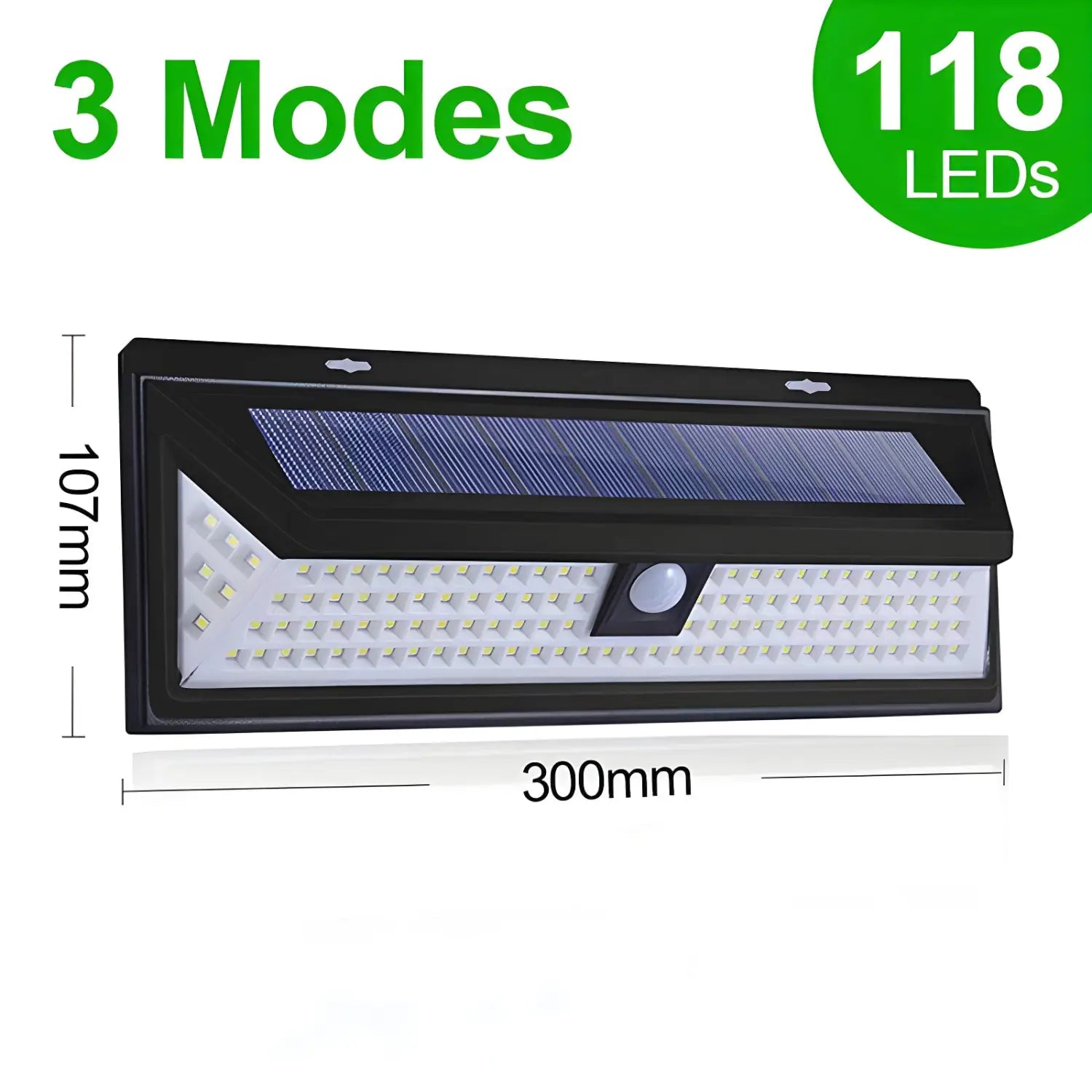 Smart & Energy-Efficient LED Solar Motion Detection Light - 118LED / Black / 1pcs - 12V Hanging Light