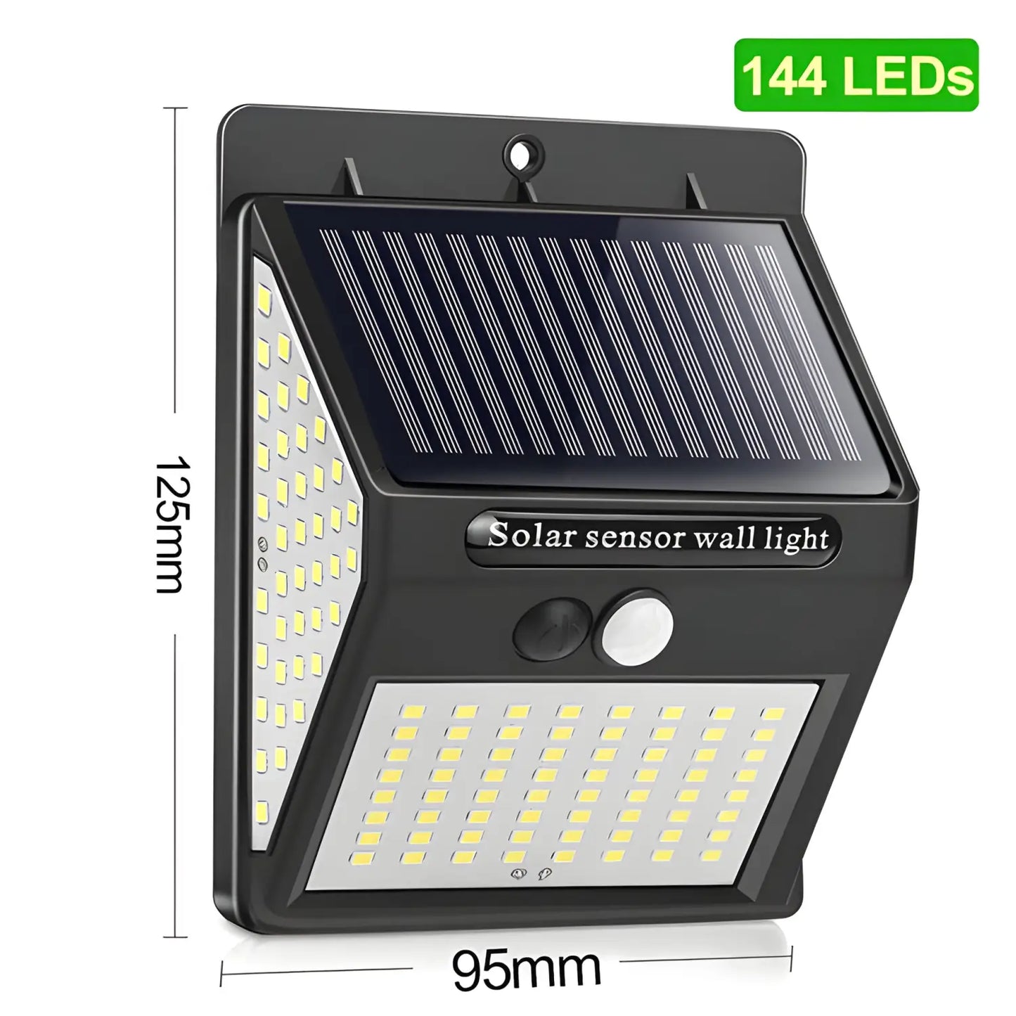 Smart & Energy-Efficient LED Solar Motion Detection Light - 144LED / Black / 1pcs - 12V Hanging Light