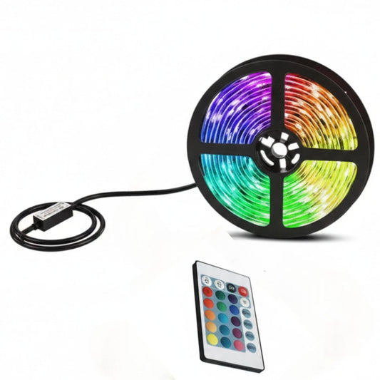 Smart LED Lights Bluetooth RGB Strip with Remote Control - 5050 RGB Light Band + Bluetooth + 24 Key Remote Control / 50
