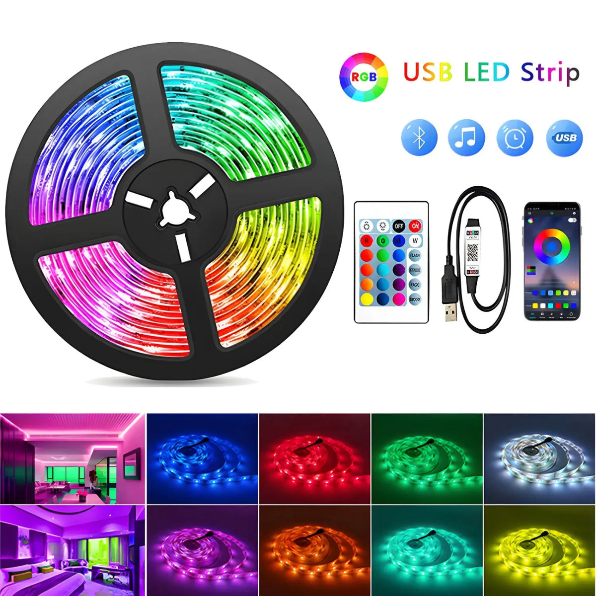 Bluetooth Led Light Custom Smart LED Lights Bluetooth RGB Strip with Remote – Ironsmith Lighting