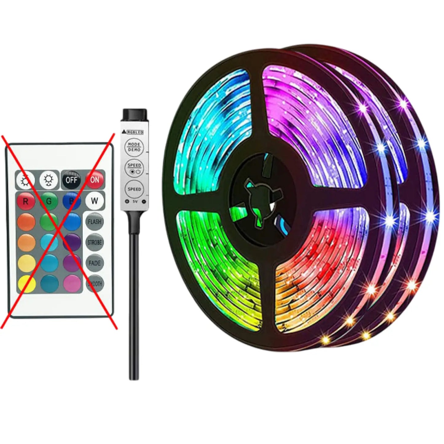 Smart LED Lights Bluetooth RGB Strip with Remote Control - Style A / 10M - Light Fixture