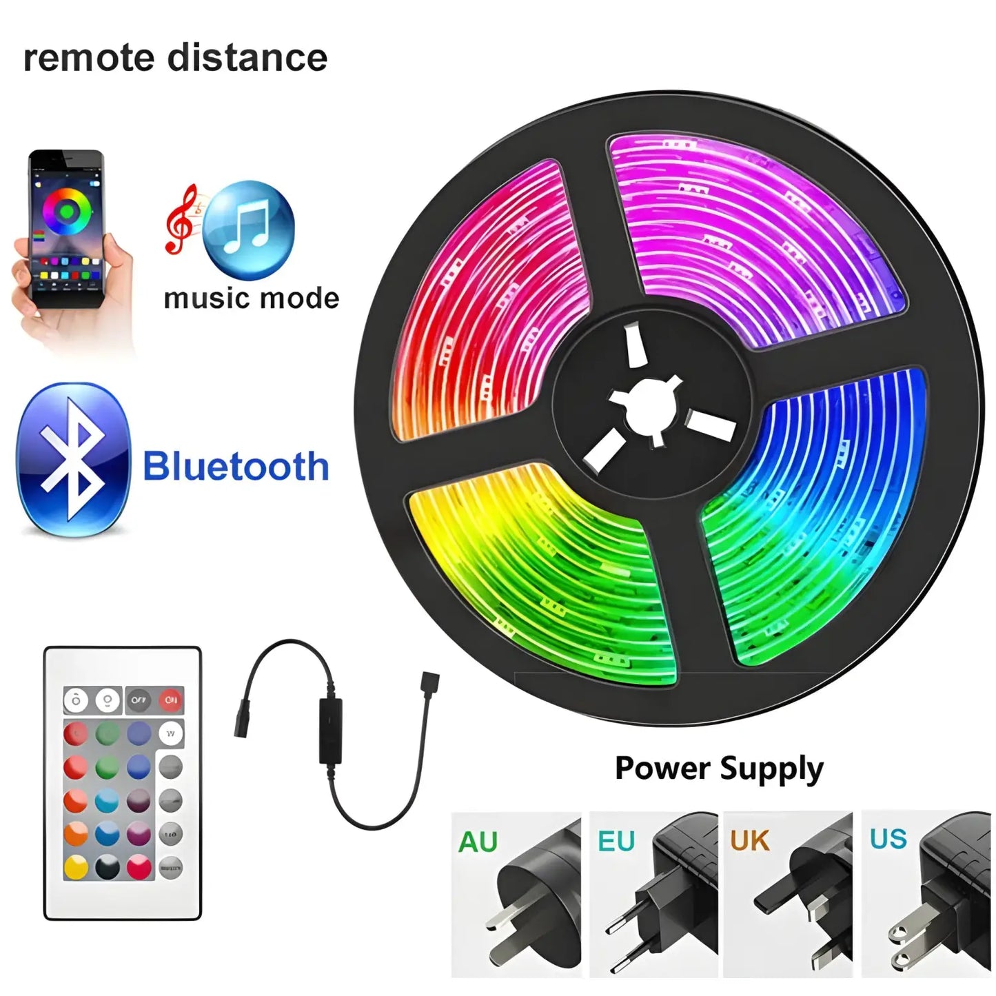 Smart LED Strip Light - WiFi & Bluetooth Control 5050 RGB - Strip light