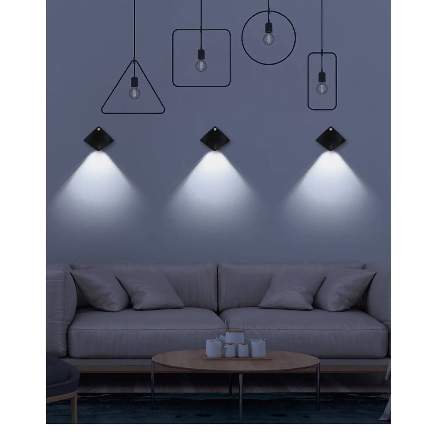 Smart Motion Sensor Night Lamp Light – Rechargeable LED Lamp with Auto-Sensing Technology - AAA battery white light