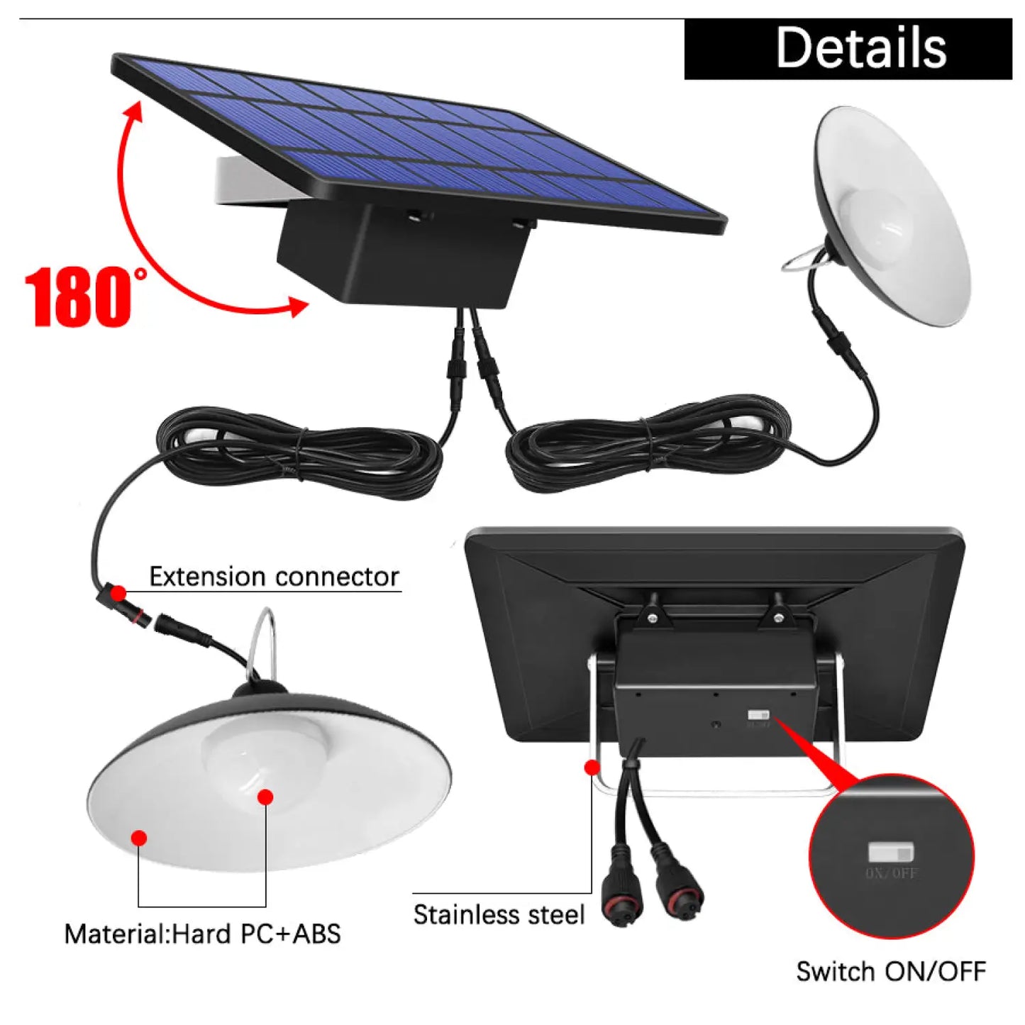 Solar Chandelier – 16 LED Waterproof Hanging Light with 2200mAh Battery - Solar Light