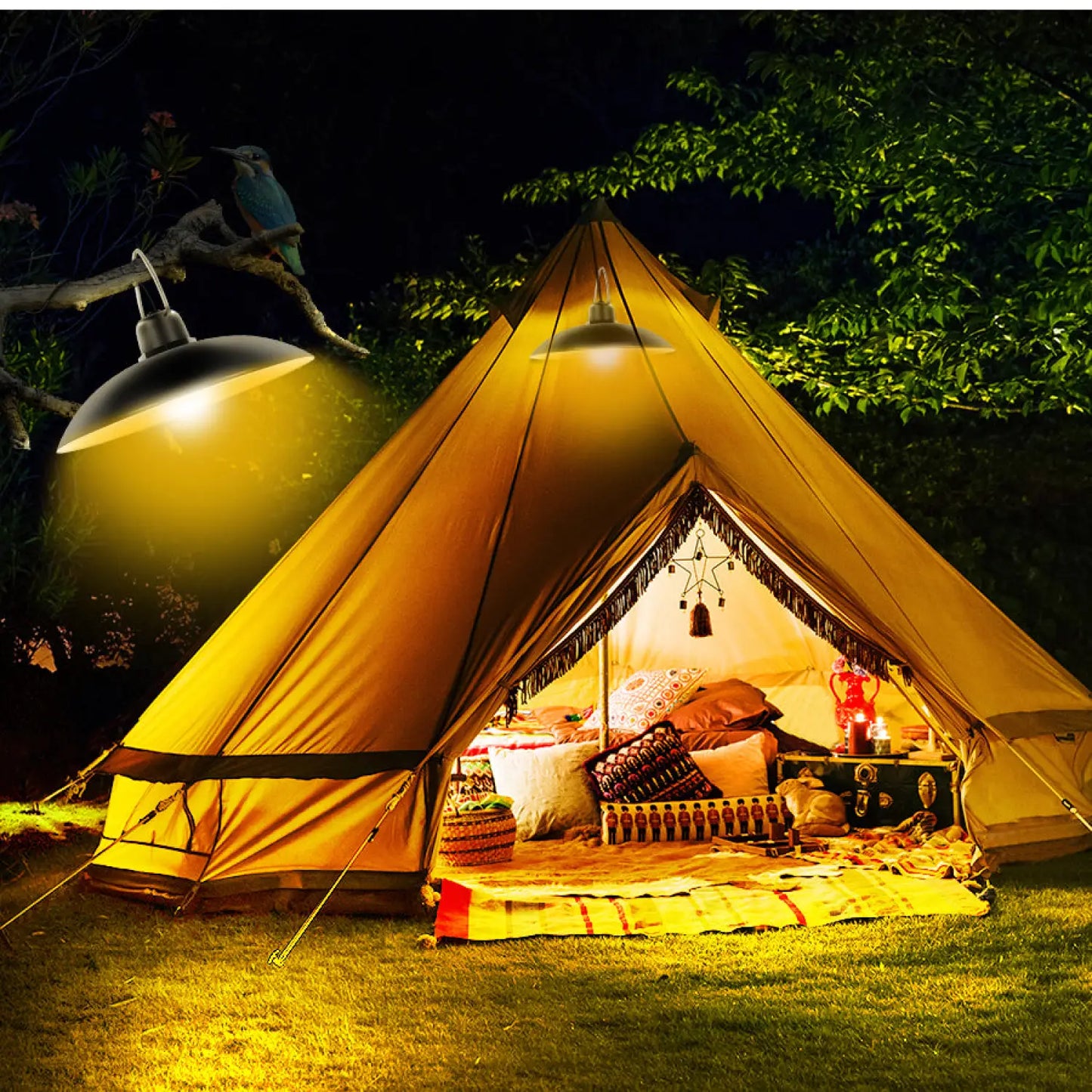 Solar Chandelier – 16 LED Waterproof Hanging Light with 2200mAh Battery - Solar Light