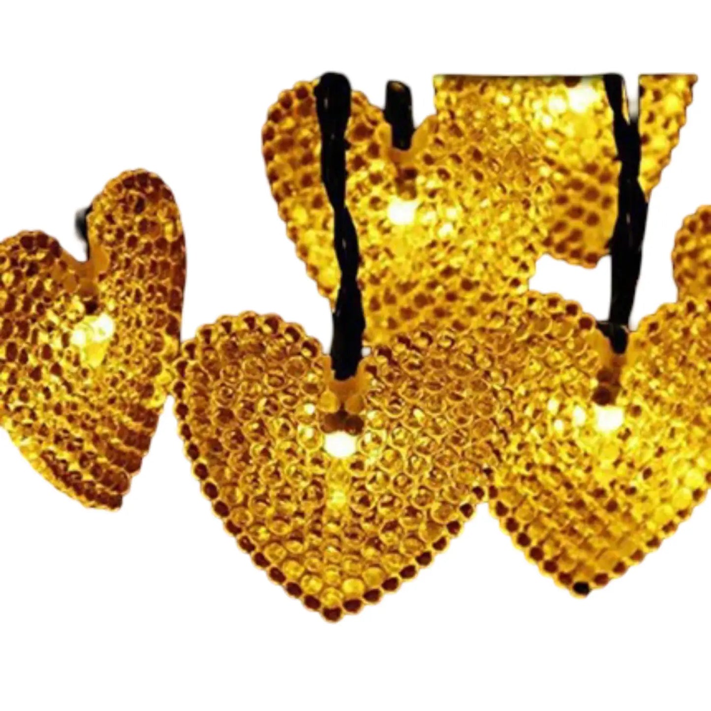 Solar Decorative Lamp on Chain for Outdoor Gardens & Patios - Warm White / 5 M 20 Light Small Heart - Solar Light