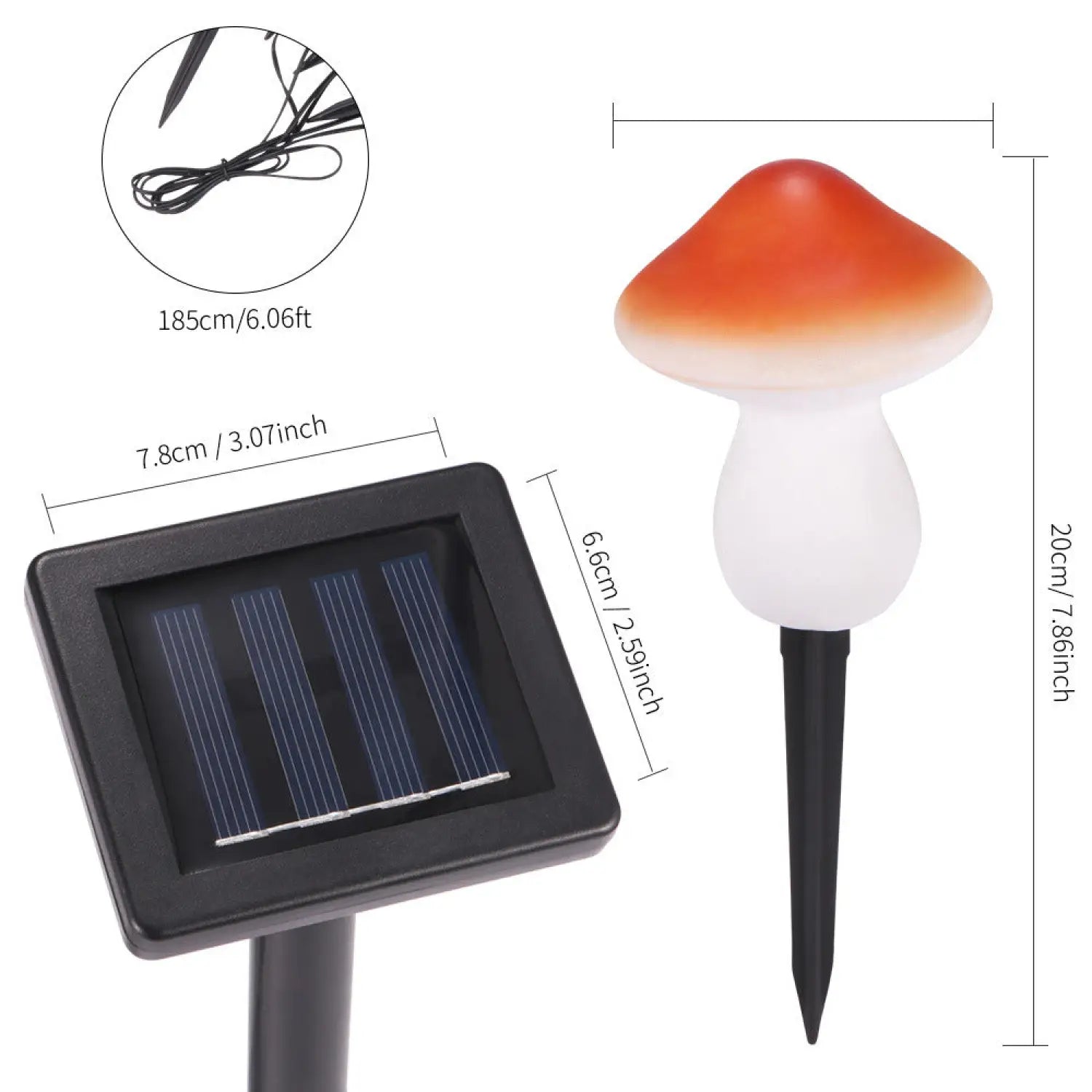 Solar Garden Decor Lights – Waterproof LED Mushroom Pathway Lamps - Solar Light