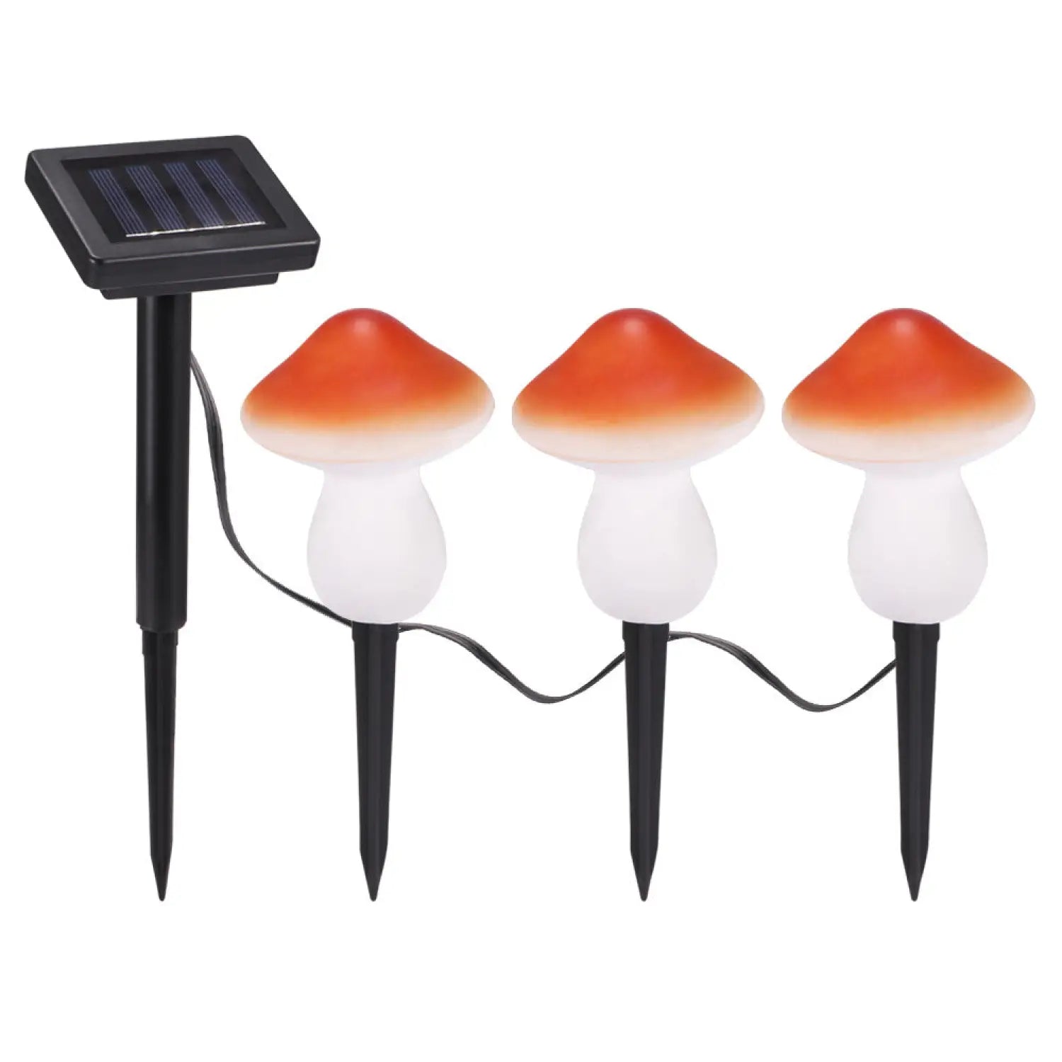 Solar Garden Decor Lights – Waterproof LED Mushroom Pathway Lamps - Red - Solar Light