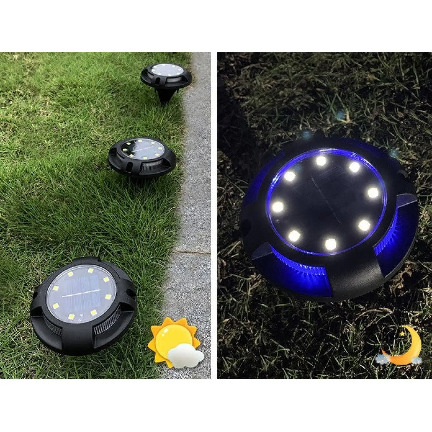 Solar Ground Lights with Bright LEDs for Garden and Pathways - 12V Hanging Light