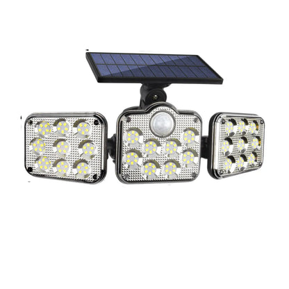 Solar Lamp Outdoor Flood Light with Motion Sensor 3 Heads IP65 Waterproof - A - Solar Light