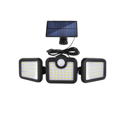 Solar Lamp Outdoor Flood Light with Motion Sensor 3 Heads IP65 Waterproof - F - Solar Light