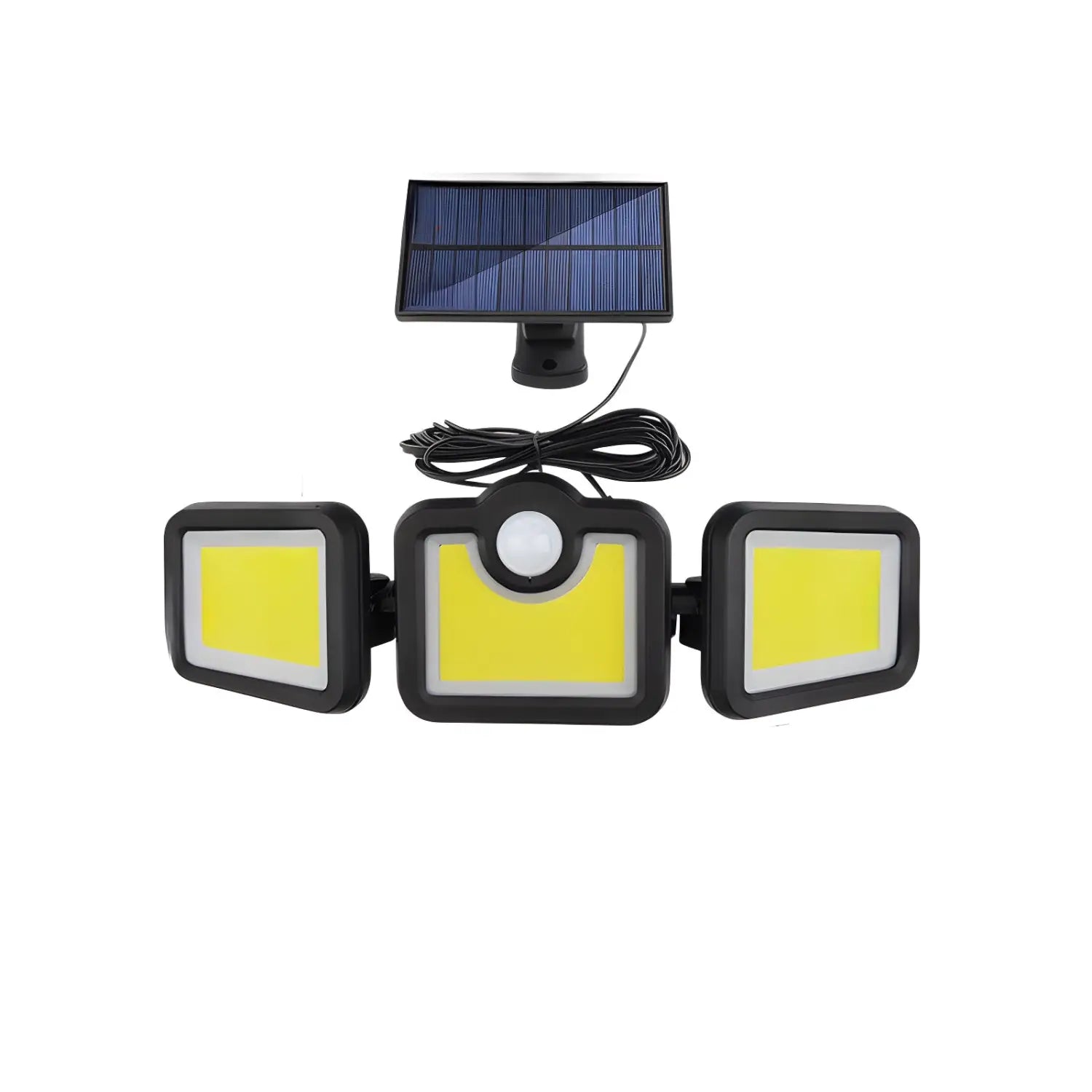 Solar Lamp Outdoor Flood Light with Motion Sensor 3 Heads IP65 Waterproof - G - Solar Light