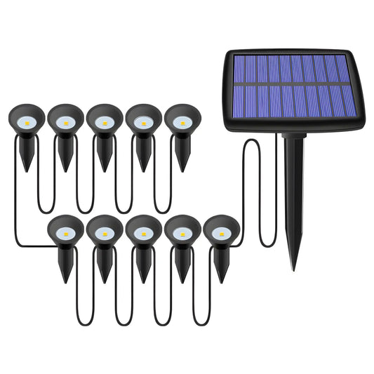 Solar Lawn Light – LED Garden Pathway Light Waterproof & Durable - Ten and one white light - Solar Light