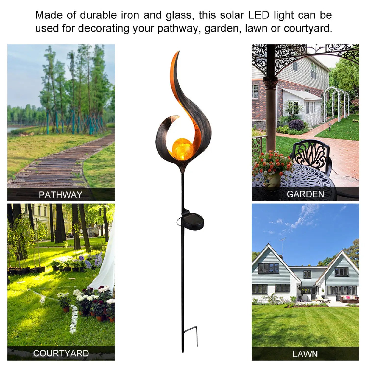 Solar LED Lamps with Waterproof & Flame Effect for Outdoor Garden Lighting - 12V Hanging Light
