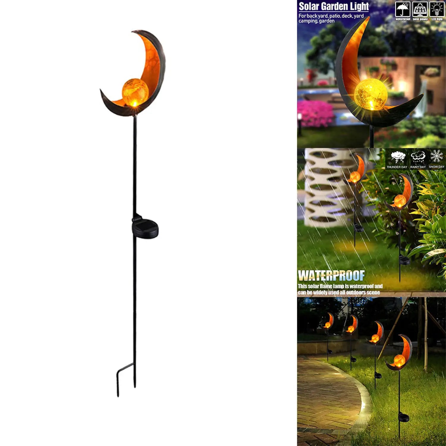 Solar LED Lamps with Waterproof & Flame Effect for Outdoor Garden Lighting - 12V Hanging Light