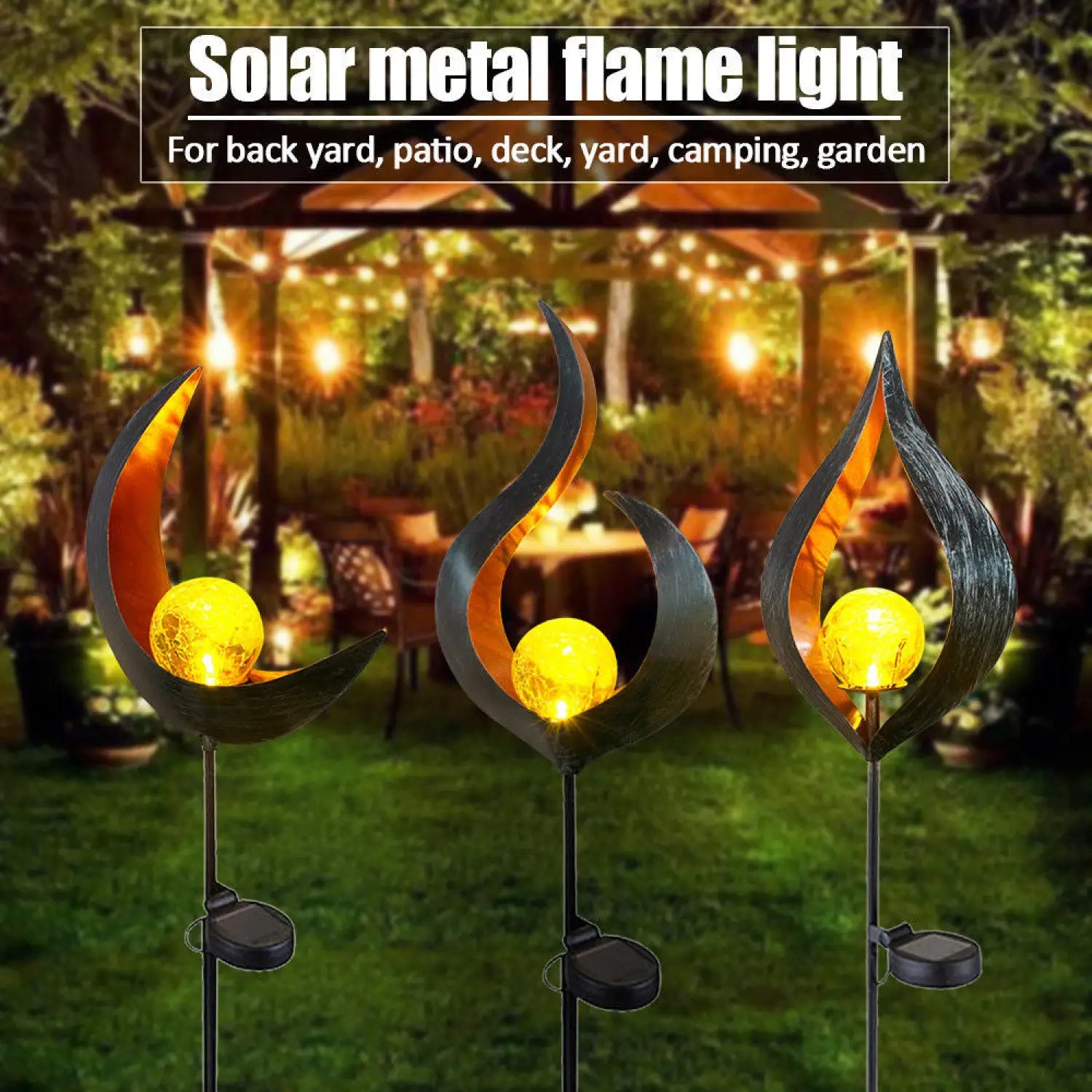 Solar LED Lamps with Waterproof & Flame Effect for Outdoor Garden Lighting - 12V Hanging Light