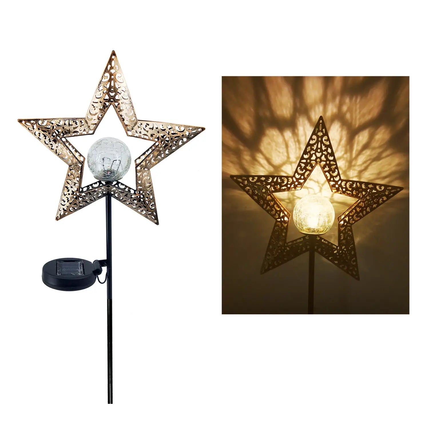 Solar LED Lamps with Waterproof & Flame Effect for Outdoor Garden Lighting - Star - 12V Hanging Light