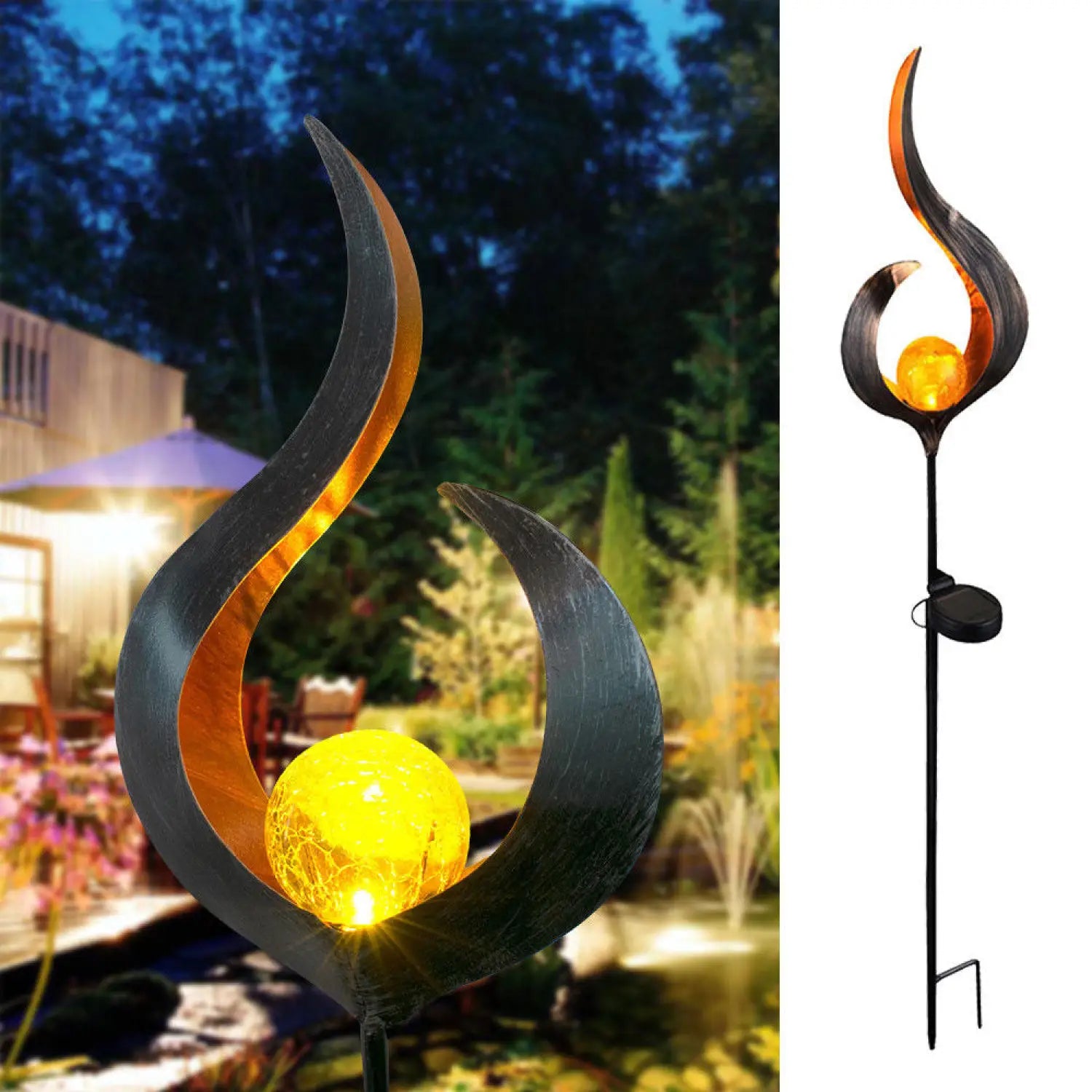 Solar LED Lamps with Waterproof & Flame Effect for Outdoor Garden Lighting - 12V Hanging Light