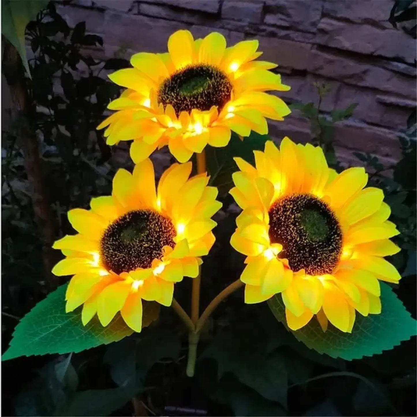 Solar Light LED Outdoor Stake with 3 Sunflower Heads & Waterproof for Garden - Solar Light