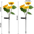 Solar Light LED Outdoor Stake with 3 Sunflower Heads & Waterproof for Garden - 2 PCS - Solar Light