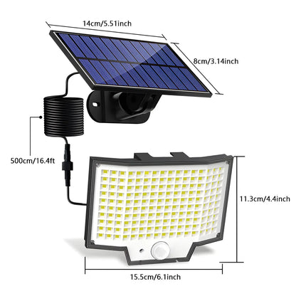 Solar Light Outdoor LED Motion Sensor Wall Lamp with 3 Modes & IP65 Waterproof - Solar Light