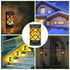 Solar Light Outdoor Waterproof with 96 LED Flickering Flame Effect - Black - Solar Wall Light