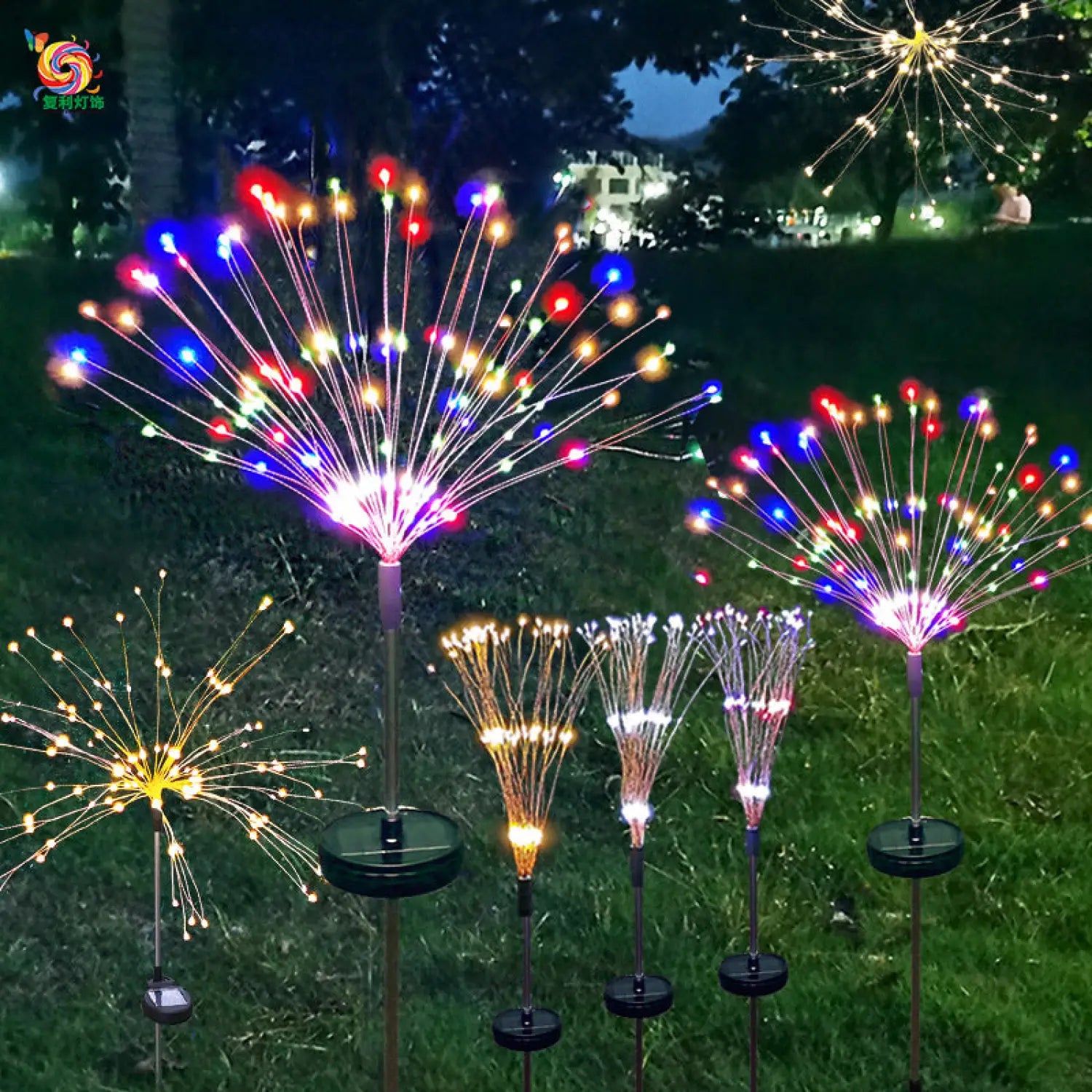 Solar Lights Outdoor Decorative Firework Lamps – IP65 Waterproof LED Garden Stakes - Solar Lights