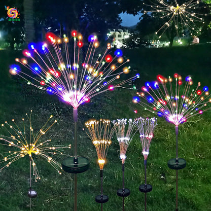 Solar Lights Outdoor Decorative Firework Lamps – IP65 Waterproof LED Garden Stakes - Solar Lights