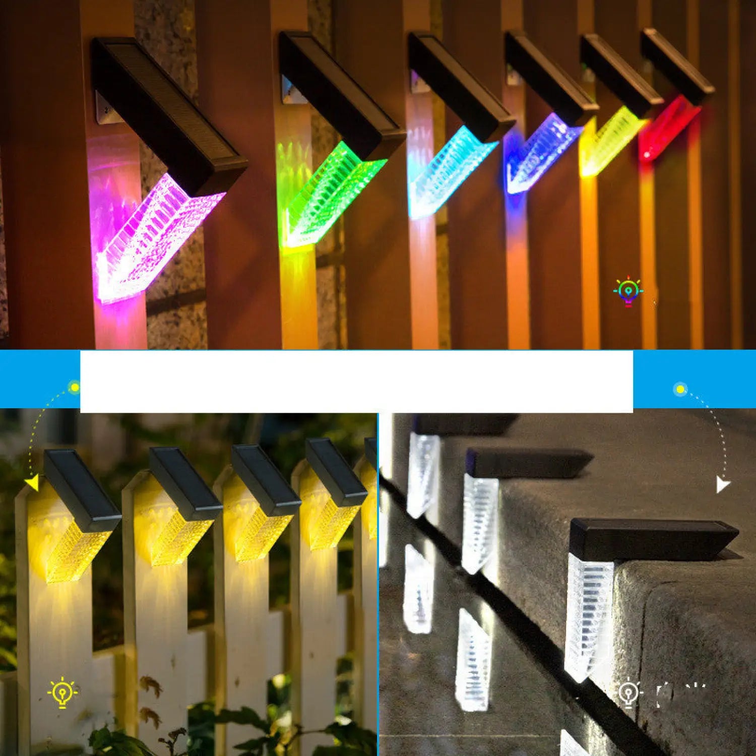 Solar Path Lights with LED & Waterproof for Stairs Deck Fence & Garden - Path Light Fixture