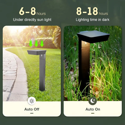 Solar Pathway Lights Outdoor LED Landscape Path Light With Dusk To Dawn Photocell Motion Sensor 1985 - Black - 12V