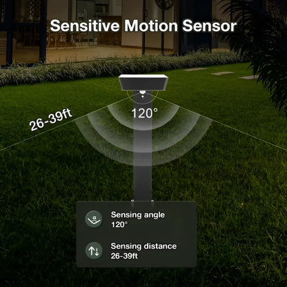 Solar Pathway Lights Outdoor LED Landscape Path Light With Dusk To Dawn Photocell Motion Sensor 1985 - Black - 12V