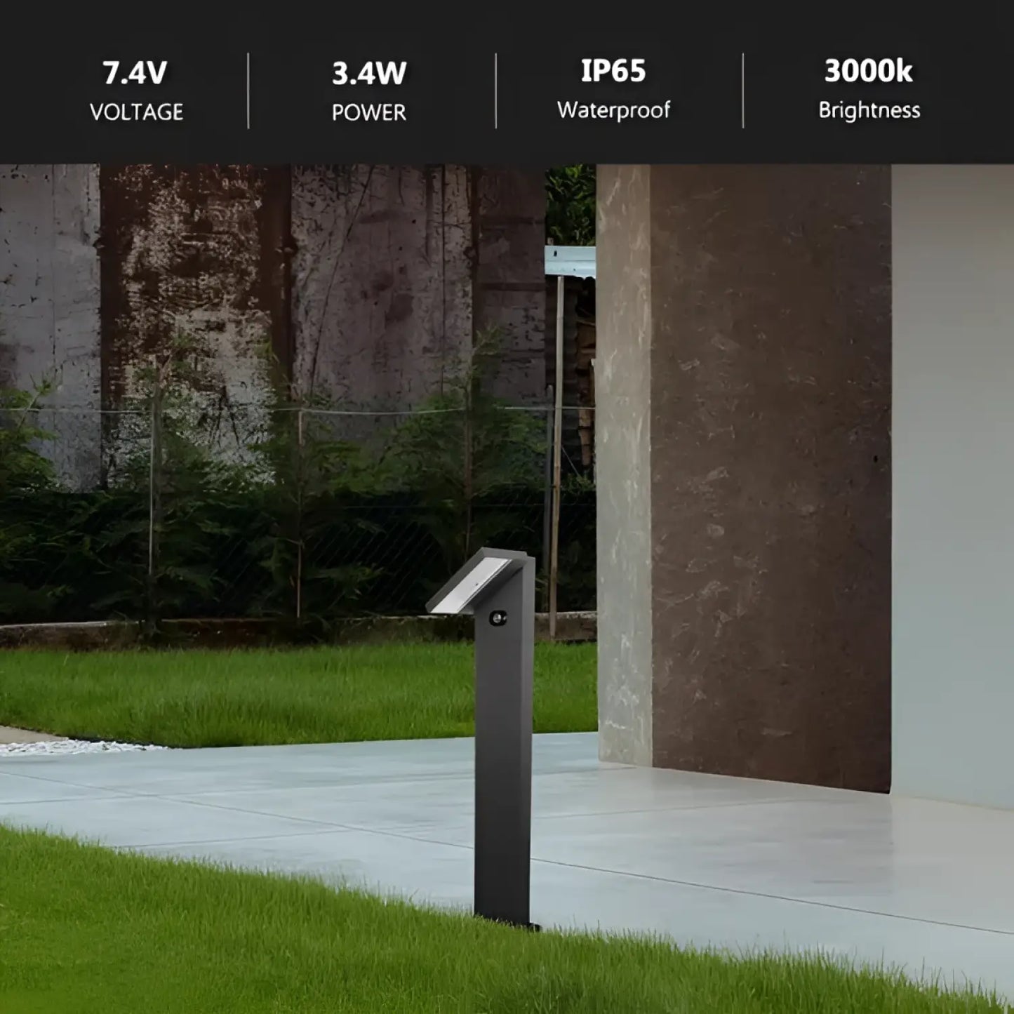Solar Pathway Lights Outdoor With Motion Sensor IP65 Waterproof Path Lights For Driveway Adjustable Head 32128 - Black