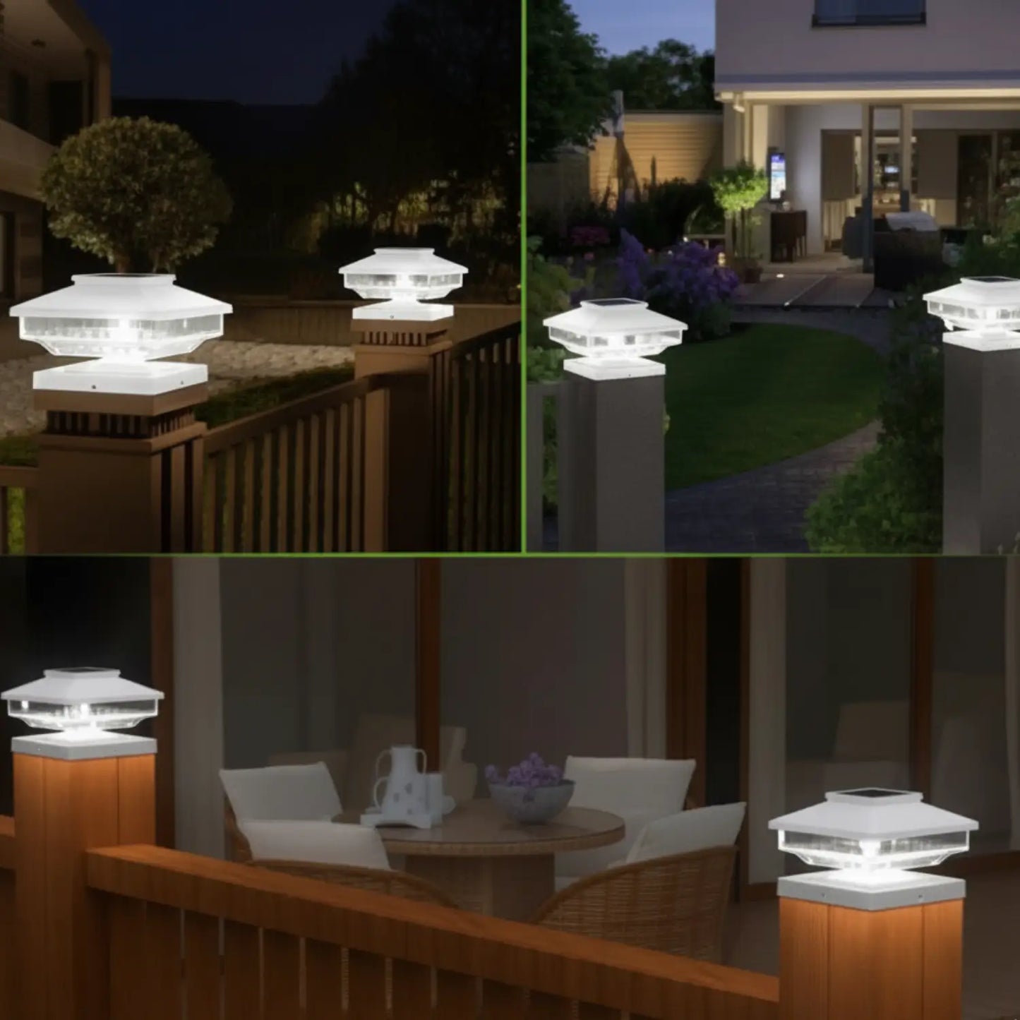 Solar Postcap Light with Waterproof LED Lamp for Posts - White - 12V Hanging Light