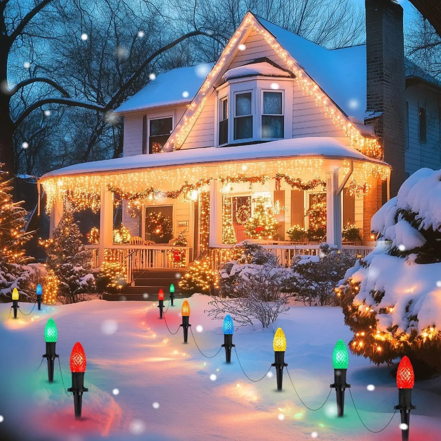 Solar Powered Light with 20pcs Set for Outdoor Decor & Strawberry Design - Multi Color - Solar Light