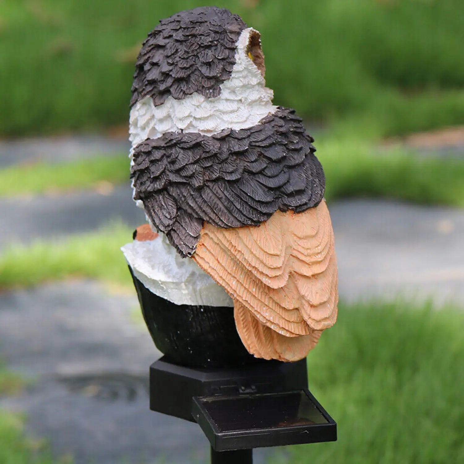 Solar Powered Owl LED Light for Pathways Resin Outdoor Decor - Brown - Solar Light