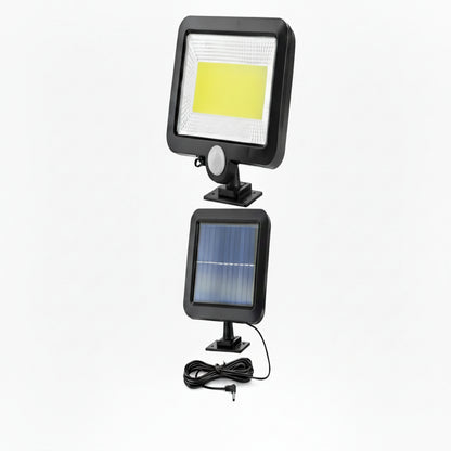 Solar Powered Wall Lights Outdoor 100 LED Beads Motion Sensor Lamp IP65 Waterproof Dusk To Dawn Sensor Light - Black