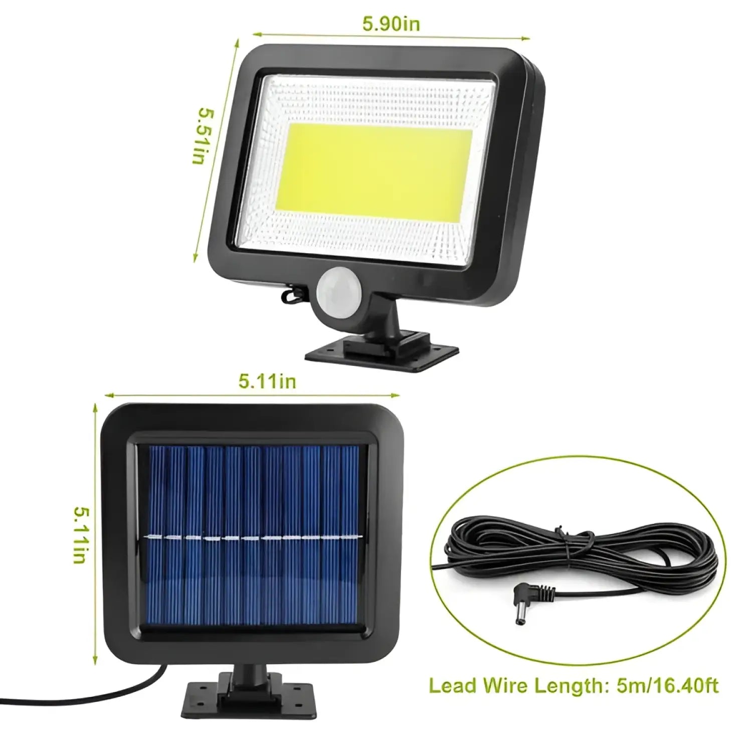 Solar Powered Wall Lights Outdoor LED Beads Motion Sensor Lamp - Black - solar Wall Light