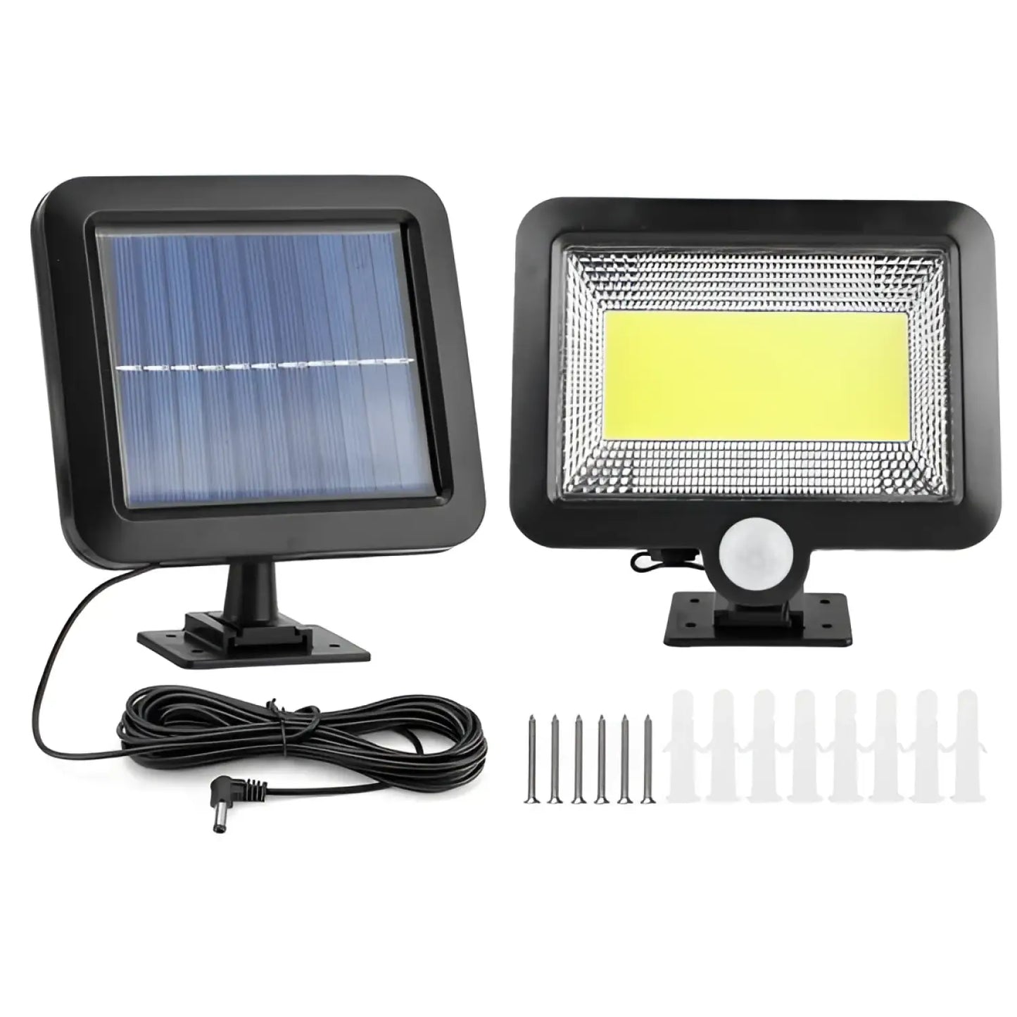 Solar Powered Wall Lights Outdoor LED Beads Motion Sensor Lamp - Black - solar Wall Light