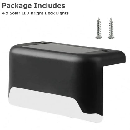 4 Solar LED Bright Deck Lights Outdoor Garden Patio Railing Decks Path Lighting Outdoor Garden Light Deck Lamp Solar