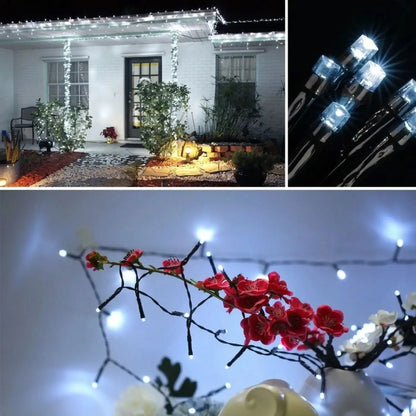 Solar String Lights Outdoor Purpose with 12M LED & 8 Mode Fairy Lights - Cool White - Decorative Solar Light