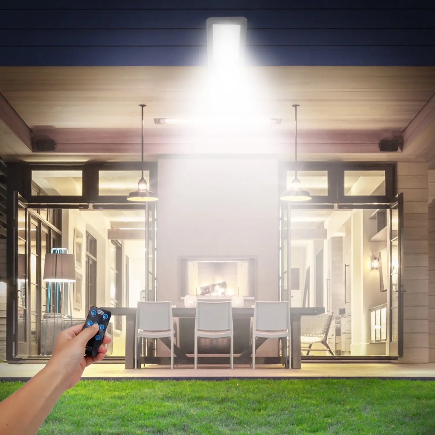 Solar Wall Light Outdoor 60LEDs PIR Motion Sensor Remote Control Wireless Lamps IP65 Waterproof Lighting For Garage