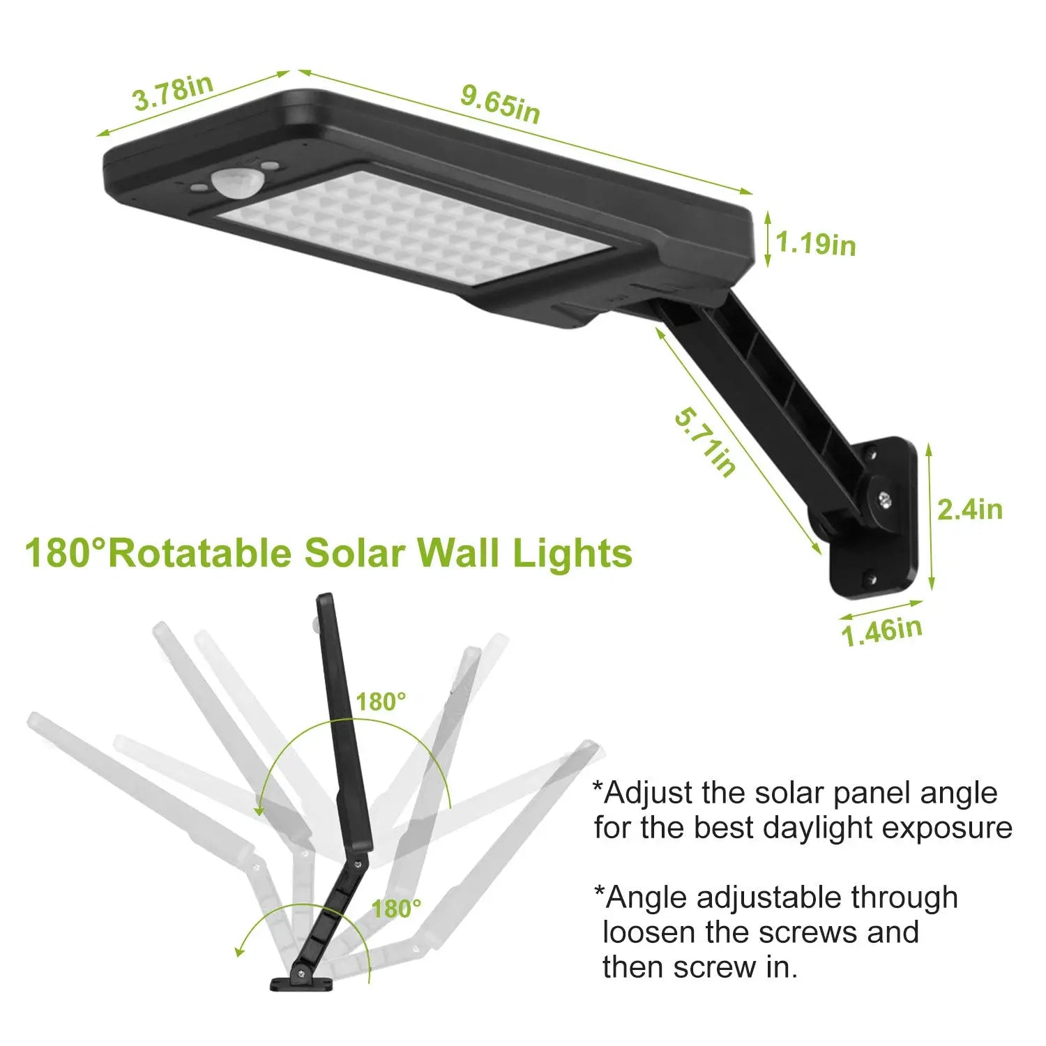 Solar Wall Light Outdoor 60LEDs PIR Motion Sensor Remote Control Wireless Lamps IP65 Waterproof Lighting For Garage